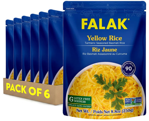Falak Seasoned Rice, Long-Grain Rice, Stovetop or Microwave, Ready in 90 Seconds,