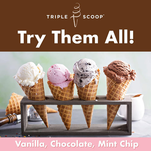 30 (2/15oz Triple Scoop Ice Cream Mix Sampler | Strawberries & Chocolate Chip | Ice Cream Starter | Use with Home Ice