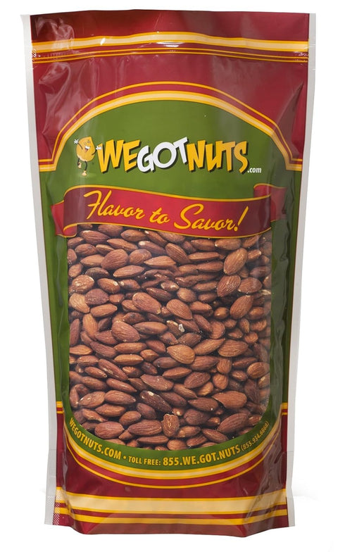 We Got Nuts Roasted Unsalted Almonds - Packed Fresh in Resealable Bag