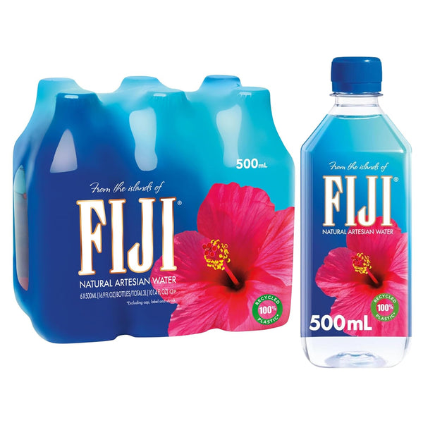 FIJI Natural Artesian Bottled Water 500 mL / 16.9 Fl Ounce (Pack