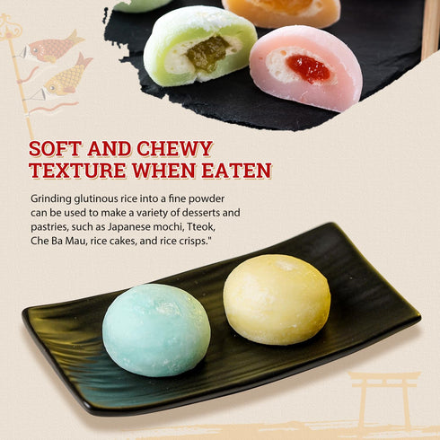 52USA 2 (Pack 3), 96 (2721g), Sweet Sticky Rice Pound of Premium Glutinous Rice Ounce Gluten-Free, Vegan, All Natural