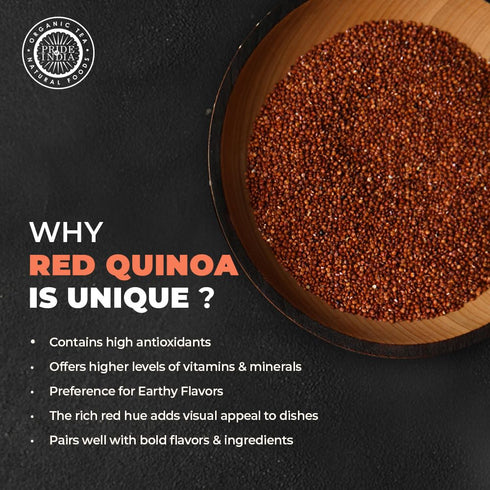 3 lbs Pride Of India - Natural Royal Red Bolivian Quinoa - Protein Rich Whole Grain Jar, Jar