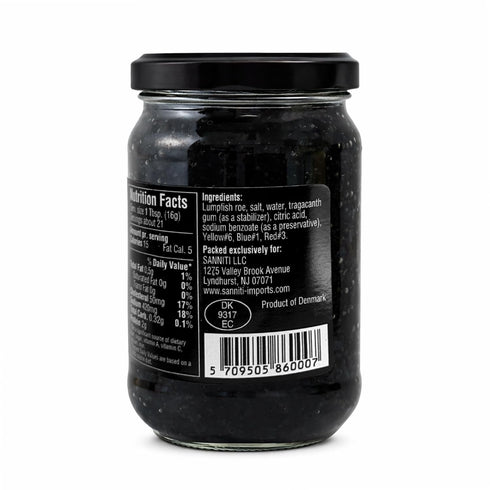 12 oz 4 Agustson Black Lumpfish Caviar Roe, Product of Denmark | Gourmet Seafood Caviar with Bold Briny Flavor