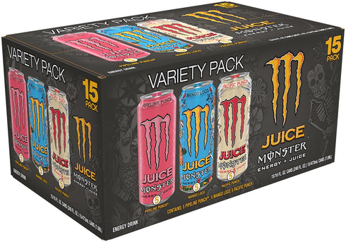 Pack, PPMLPP, 16 Pack 15 Monster Energy Juice Monster Variety Energy Drink, Ounce | Energy + Juice