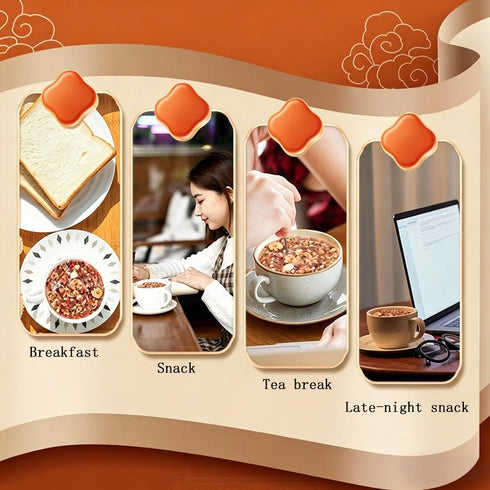 xapuo 5 Packs 90g, Rose Eight Treasures Almond Tea Mix, X Instant Brew, Ideal For Breakfast, Afternoon, Snack & Late