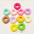 picocosmxiruo 25Pcs Multicolor Fruit Rings Cereal Cabochons, Assorted Fruit Donut Cabochons, Faux Food,Fake Food,Fake