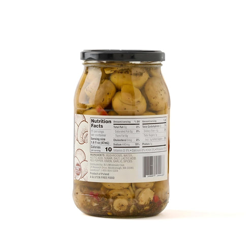 Wellsley Farms 30.36 oz (Pack 2) Marinated Mushrooms of Extra Large Club Size Jars - Perfectly Seasoned, Ideal