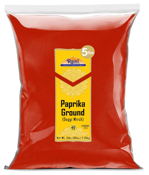 Rani Paprika (Deggi Mirch, Low Heat) Spice Powder, Ground 80oz (5lbs) 2.27kg