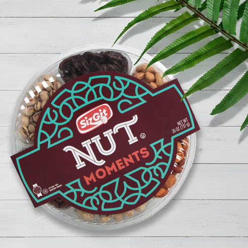 26oz 6 Easter Nut Gift Baskets, Mixed Nut Gift Box of Sectional Platter, Ideal Nut Assortment for Holidays, Birthdays