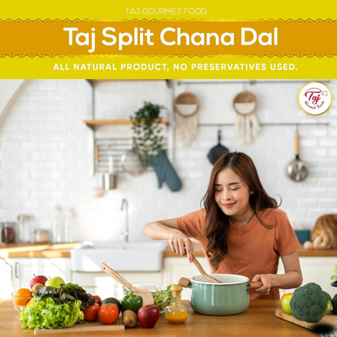 TAJ Gourmet Foods 2lbs TAJ Chana Dal | Split Desi Chickpeas withou Skin | All Natural | Indian Origin
