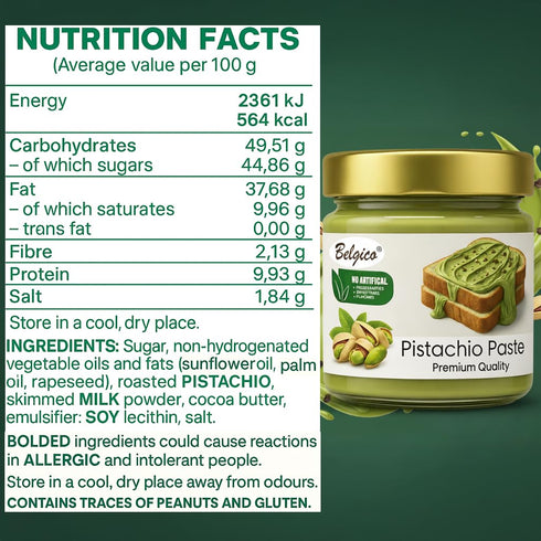 (30% 14oz (pack 2) Belgico Pistachio Cream Spread Pistachio) Sweetened Paste for Dubai Chocolate Bar Filling, Kataifi