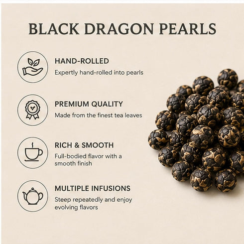 Tealyra 440g (16-ounce) - Black Dragon Pearls - Yunnan Special Black Tea - Loose Leaf Tea - Bold Caffeine