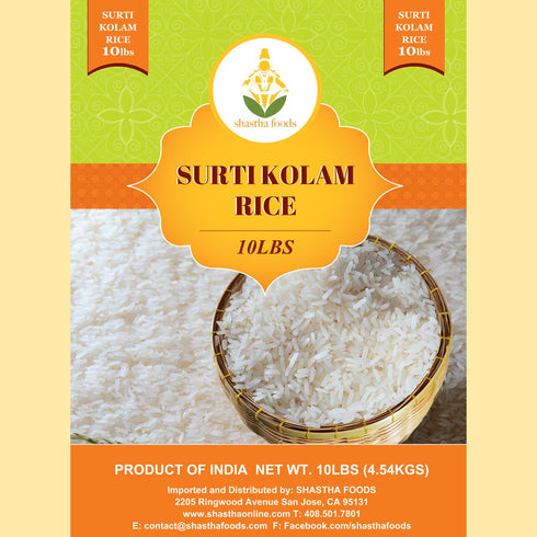 10 LBS PACK 1 SHASTHA SURTI KOLAM RICE