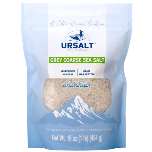 URSALT Grey Coarse French Sea Salt Hand-Harvested Sel Gris from France (1lb)