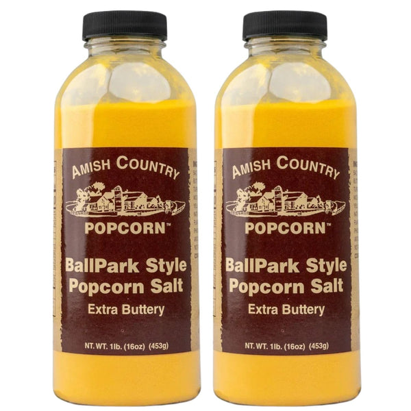 Amish Country Popcorn | 2-1 Pound Bottles | Ballpark ButterSalt Popcorn Salt