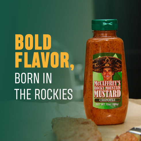 McCaffrey Chipotle Mustard Smooth Mustard with Smoky Chipotle Heat Bold Condiment for Burgers, Sandwiches, Marinades