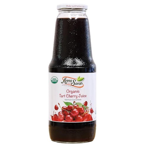 33.8 Oz (2 Pack) Anna and Sarah Organic Tart Cherry Juice - USDA Organic Certified - Glass Bottle No Sugar, No
