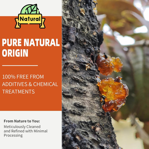 9.8oz Wanhua Hall Dried Peach Gum Chinese Tao Jiao Natural Peach Resin Bouncy Texture Ideal for Desserts, Soups,Milk