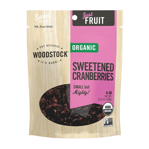 8-5.25 oz. Woodstock Organic Cranberries - Sweetened - Case