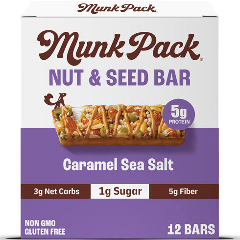 Munk Pack Nut & Seed Bars, Caramel Sea Salt, Prebiotic & Probiotic