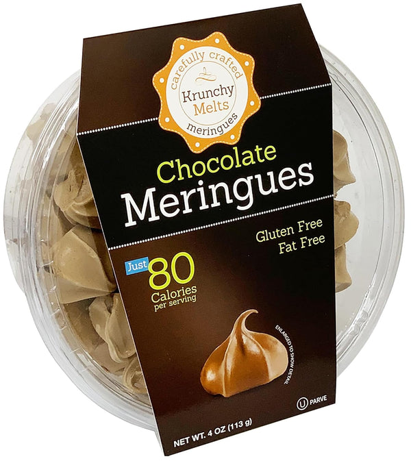 Krunchy Melts Original Meringue Cookies Chocolate Flavor 4 Oz Tub