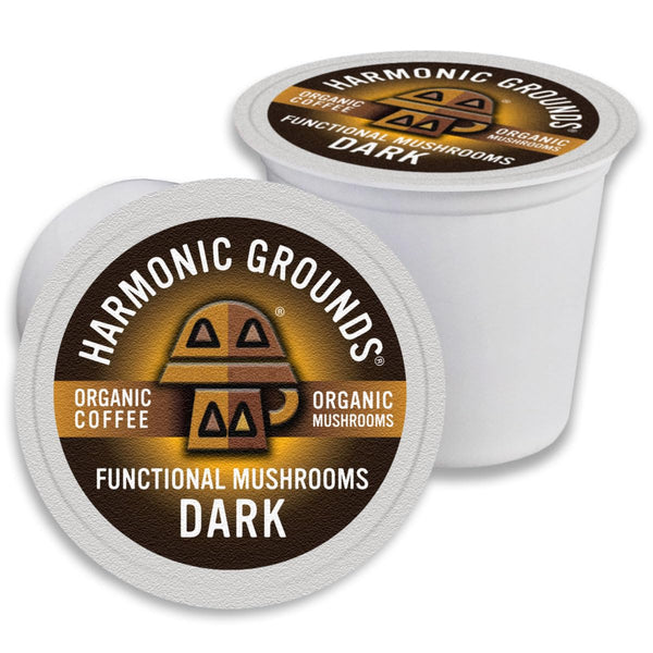 Harmonic Grounds Organic Mushroom Coffee Pods - Dark Roast Coffee with Lion's