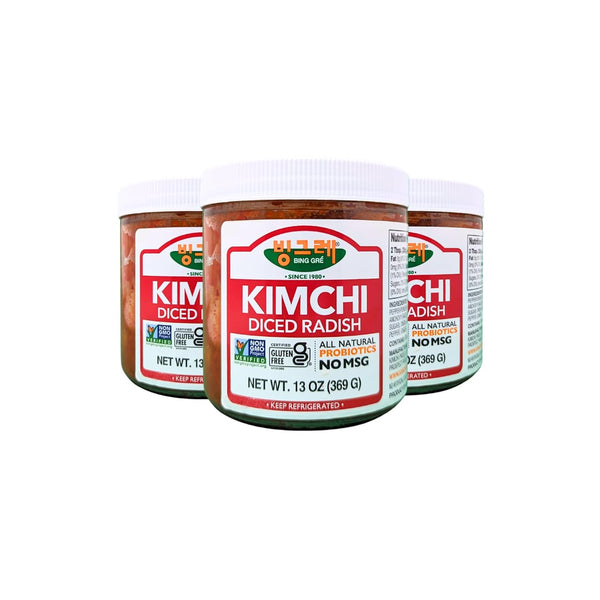 BINGGRE DICED RADISH KIMCHI 13OZ FRESH KOREAN KIMCHEE IN KIM CHI kimichi