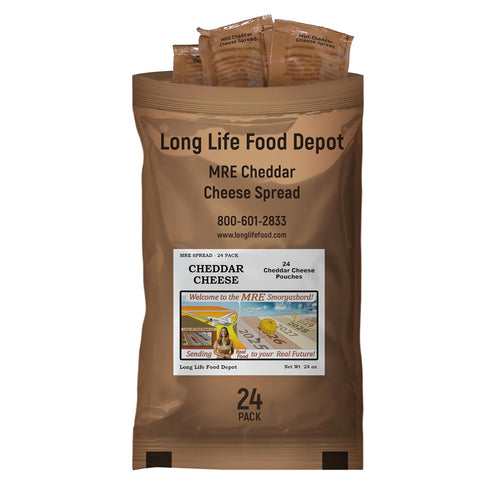 Long Life Food Depot MRE Cheddar Cheese Spread (24-Pack) Long Shelf Life 2024+ Production Dates by