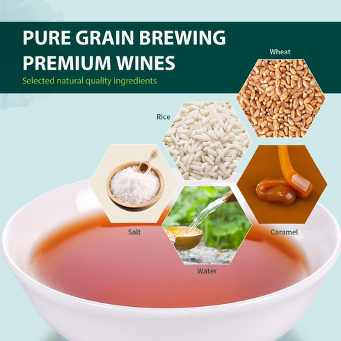 Soeos Shaoxing Cooking Wine 51.24oz (1500ml) - Chinese Rice Wine for Cooking, Shaoxing Wine, Rice Cooking Wine, Shao