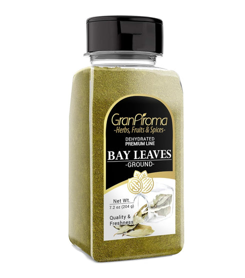 GranAroma Ground Bay Leaves, 7.2 oz for Savory Flavor in Soups & Sauces, Pickling Spice