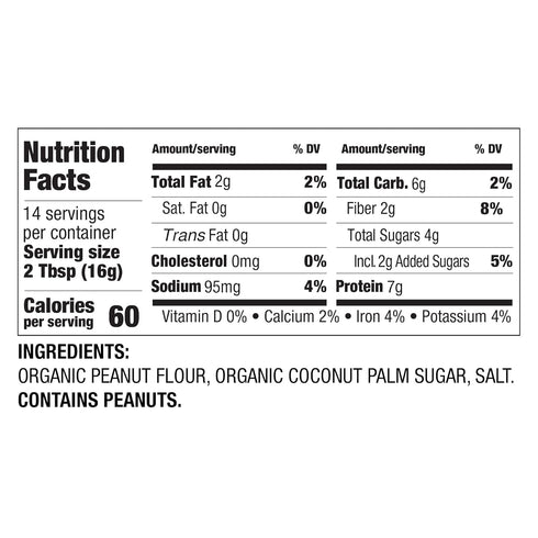 PBfit All-Natural Organic Peanut Butter Powder, 7g Protein from Real Roasted Peanuts, 8 Ounce (Pack of 1)