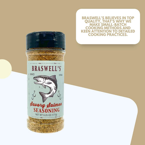 Savory Salmon Spice Mix by Braswell's - Perfect for Fish & Meat