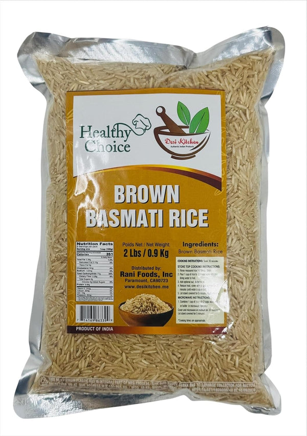 DESI KITCHEN AUTHENTIC INDIAN PRODUCTS Desi Kitchen Brown Basmati Rice | Extra Long Grain | Premium Product