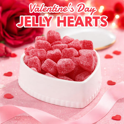 5lb Pack Gummy Valentine's Day Sour Cherry Jelly Hearts Candy, of Valentine's Day Candy Bulk, Ideal Valentine