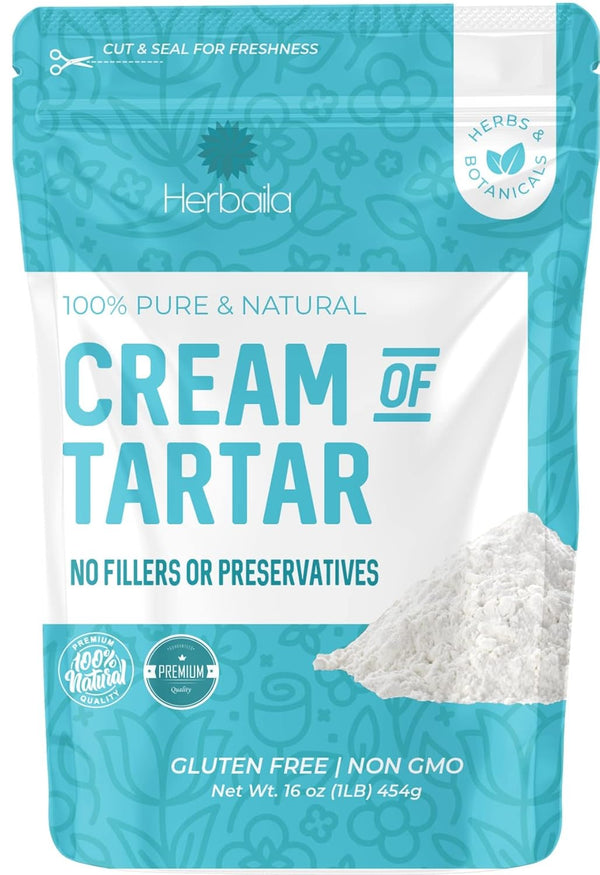 Cream of Tartar for Baking, 1 lb, Gluten Free, Premium All Natural Food-grade Tartar Powder, Made in the USA