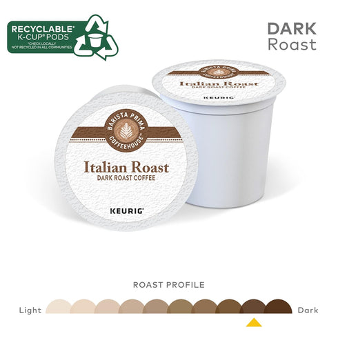 Barista Prima 48 Count Coffeehouse Italian Roast, Keurig Single Serve K-Cup Pods, Dark Roast Coffee