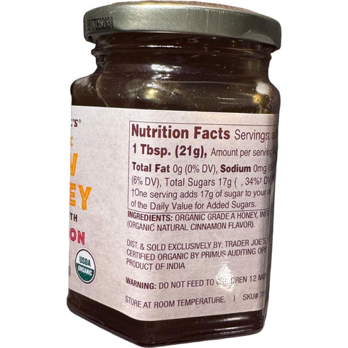 Generic (12 oz) Trader Joe's Organic Raw Honey Infused with Cinnamon