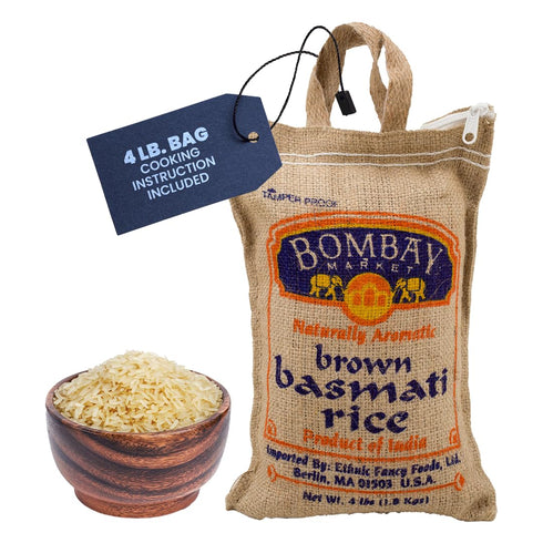 Bombay Market Brown Basmati Rice - Aromatic & Nutty Flavor Basmati Rice - Long