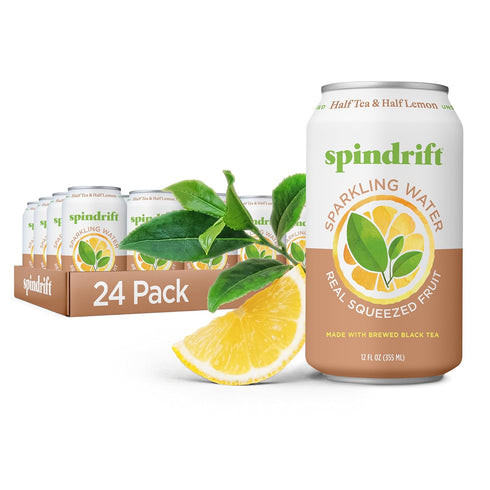 Spindrift Sparkling Water, Half Tea & Half Lemon Flavored, Made with Real