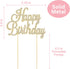 Happy Birthday Cake Topper - Premium Gold Metal, Sparkly Rhinestone Decoration Makes a Great Centerpiece