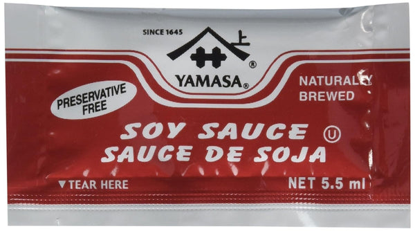 Yamasa, Soy Sauce, Full Flavor Japanese Brewed Soy Sauce Packets, 500 5.5ml