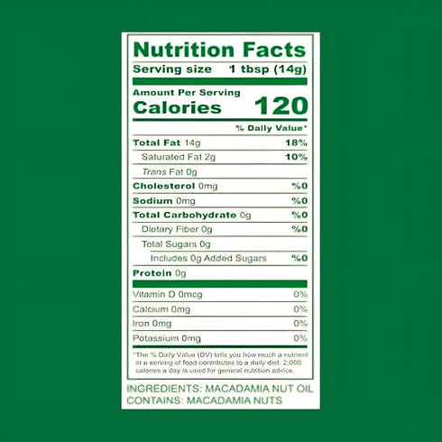 (16.9 oz) Jindilli Farms Macadamia Nut Cooking Oil- Australian Pure Cold Pressed Oil, Unrefined, Natural, High Smoke