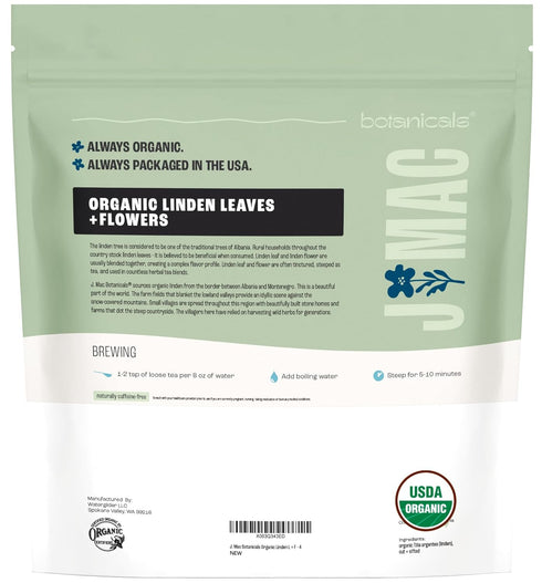 Organic Linden Leaf and Flower by J Mac Botanicals - Whole Leaves and Flowers
