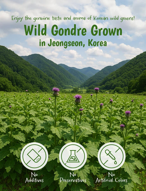 3.5 oz (100g), setidens), NICE WITCH'S Dried Gondre Leaves Korean Mountain Vegetable (Cirsium Bibimbap, Rice & Soup