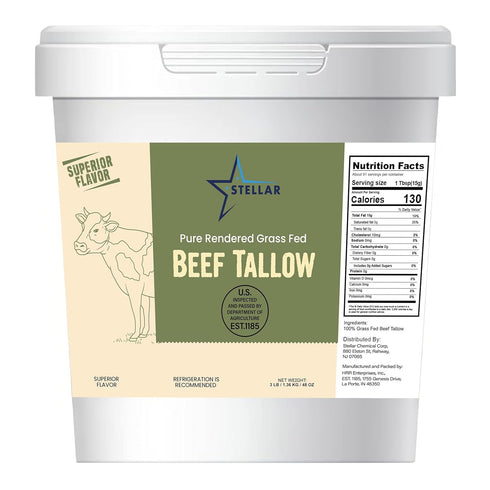 Stellar Beef Tallow for Cooking 100% Grass-Fed & Finished Rendered Tallow |
