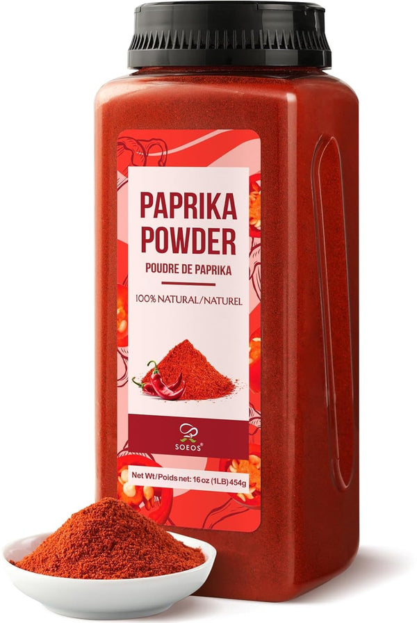 Soeos Paprika Powder, 16 oz (Pack of 1), Sweet Paprika Seasoning for