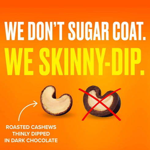 3.5oz Pack 5 SkinnyDipped Salted Caramel Cashews, Healthy Snack, Plant Protein, Gluten Free, Resealable Bags