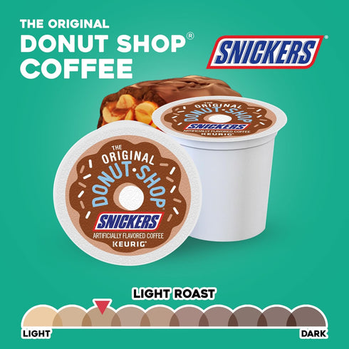 60 Count, (6 Packs 10) The Original Donut Shop Snickers Coffee, Keurig Single Serve K-Cup Pods, Flavored Coffee