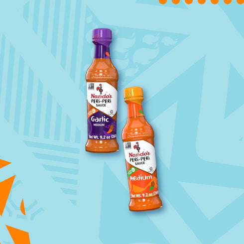 Pack Set 9.1oz (4 Pack) Nando's PERi-PERi Signature Hot Sauce - Our Flavorful Medium Sauce and Garlic Sauce Bundle