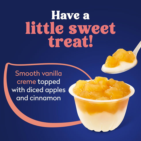 4oz 24 Dole Fruit Bowls Low Fat Apples & Creme Parfait Snacks, Total Cups, Gluten & Dairy Free, Bulk Lunch Snacks